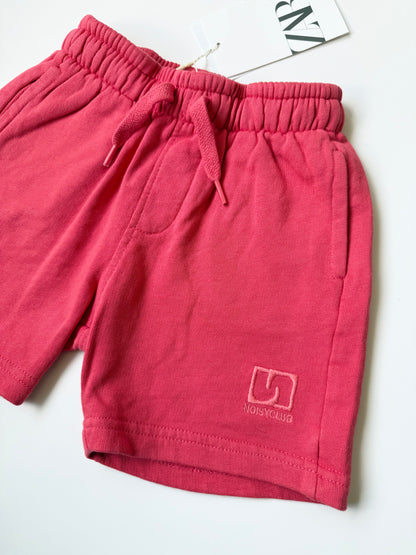 Zara Coral “Noisy Club” Sweat Shorts - New (3 Years)