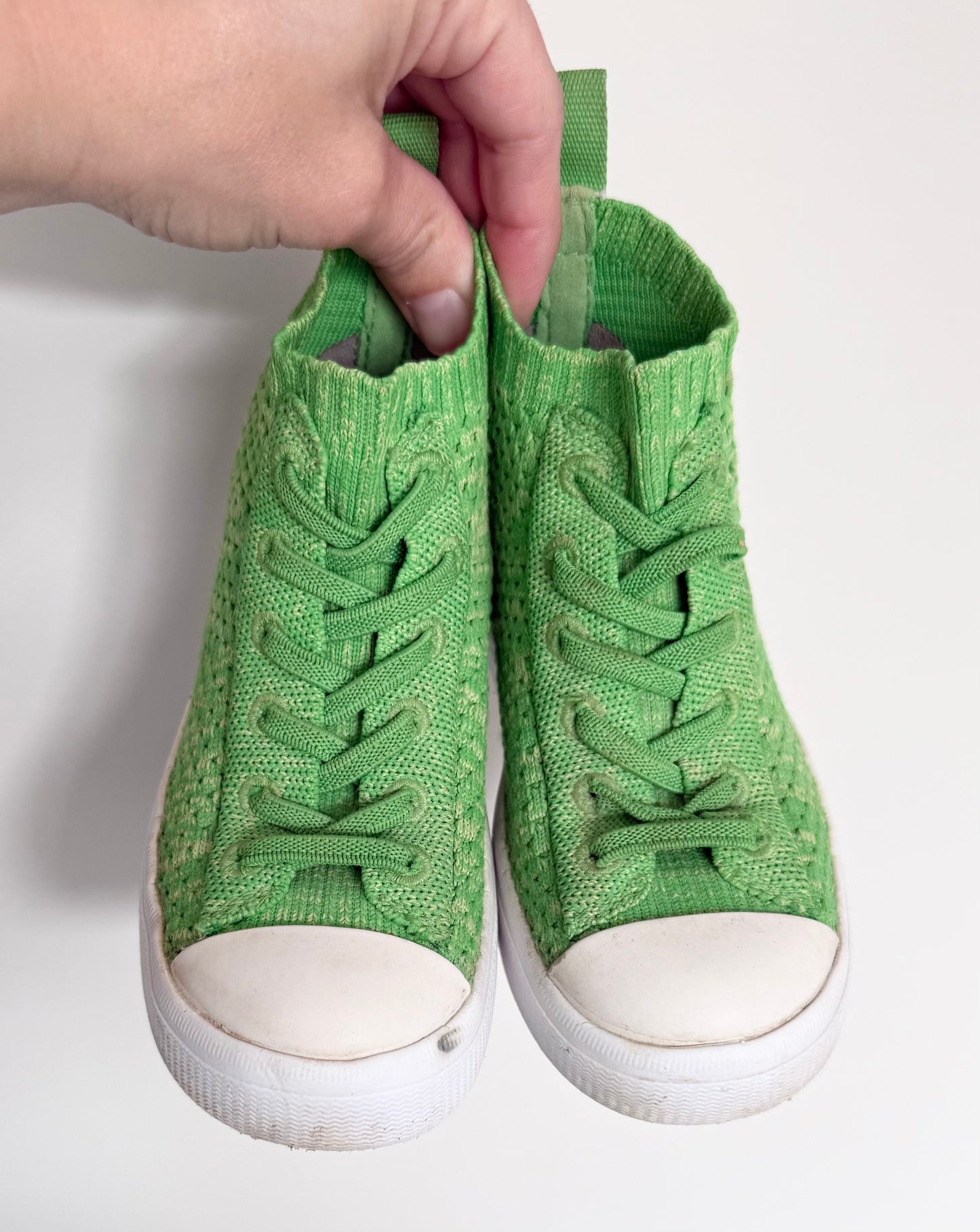 Native Green Knit Mesh Hightop Stretch Lace Sneakers (10)