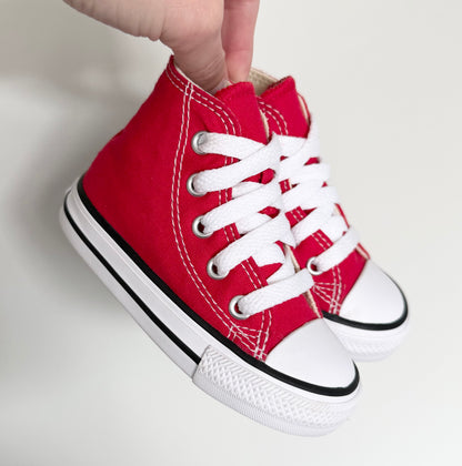 Converse Red High Top Lace Up Sneakers (5)
