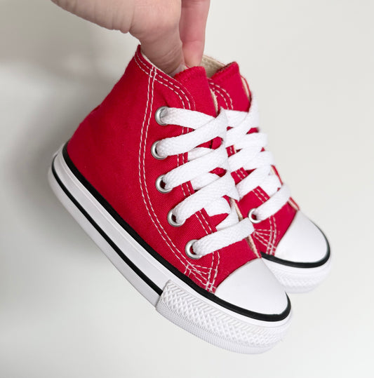 Converse Red High Top Lace Up Sneakers (5)