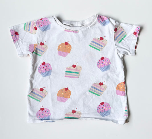 Zara White Colorful Cupcakes T-Shirt (3-4 Years)
