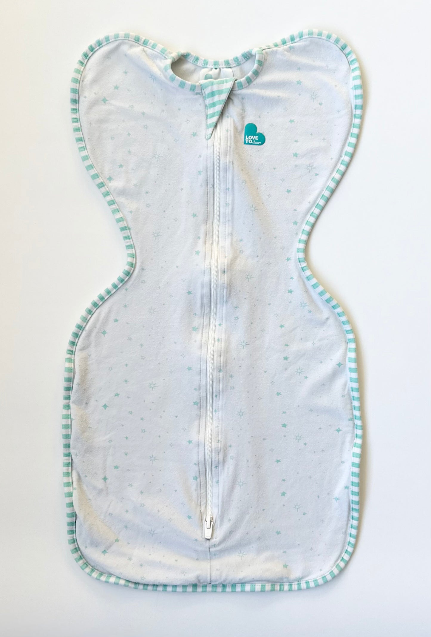 Love to Dream White & Mint Stars Swaddle Up Original - Organic (Small)