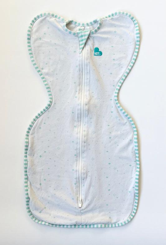 Love to Dream White & Mint Stars Swaddle Up Original - Organic (Small)
