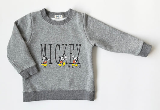 Mickey Fashion Wear Grey Crewneck Sweater (3-4 Years)