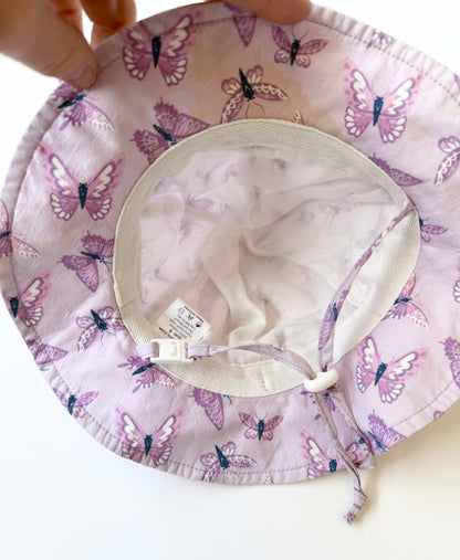 Jan & Jul Purple Butterflies Sun Hat (0-6 Months - Small)