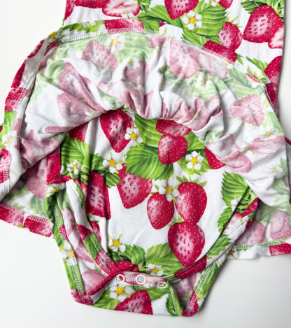 Posh Peanut Wild Strawberries Short Sleeve Bodysuit Dress (18-24 Months)