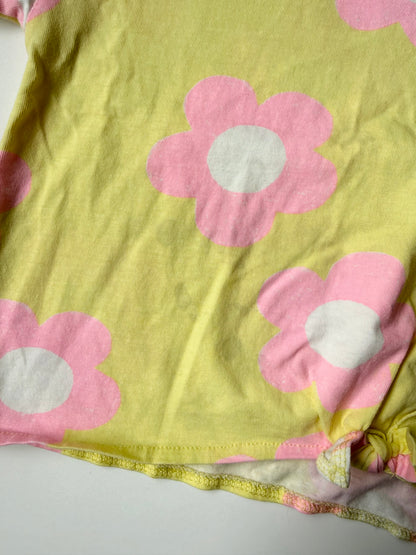 Zara Yellow & Pink Flowers Tie Up T-Shirt (3 Years)