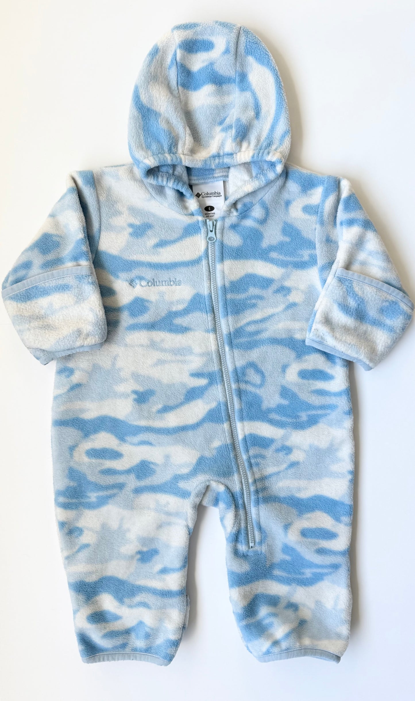 Columbia Pastel Blue Camo Fleece Bunting Suit (6 Months)