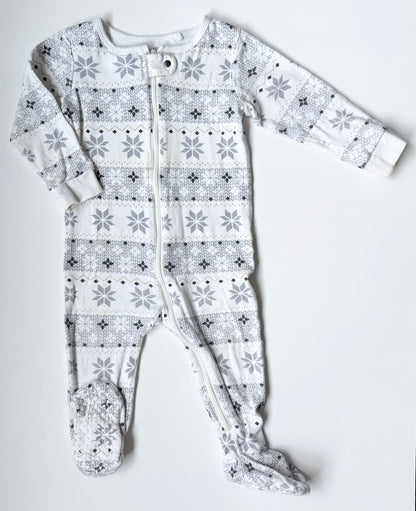 Petit Lem Silver Snowflakes Sleeper (12 Months)