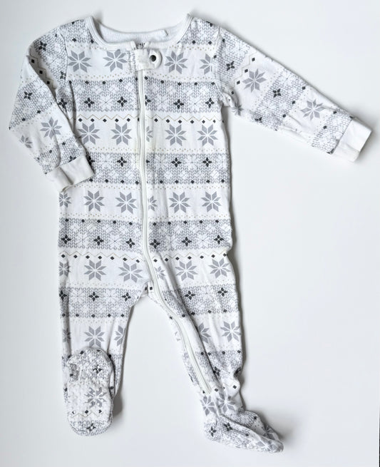 Petit Lem Silver Snowflakes Sleeper (12 Months)