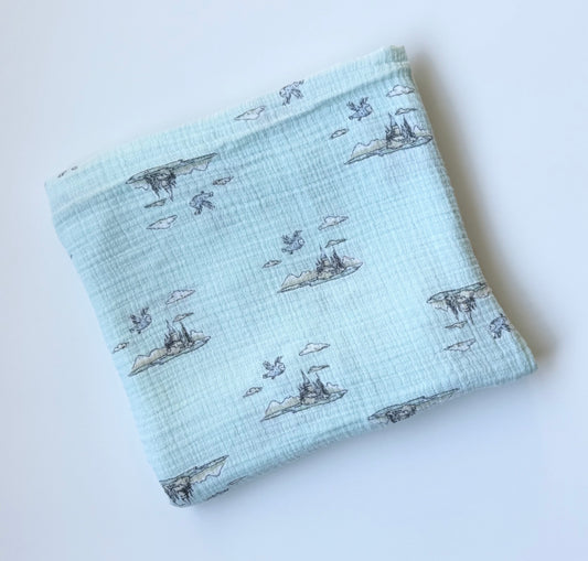 Aden + Anais x Harry Potter Mint Hogwarts Castle Swaddle Blanket