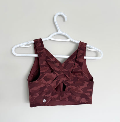 Women’s Lululemon Enlite Bra Weave Back High Support in Heritage 365 Camo Mini Smoky Red (32DD)