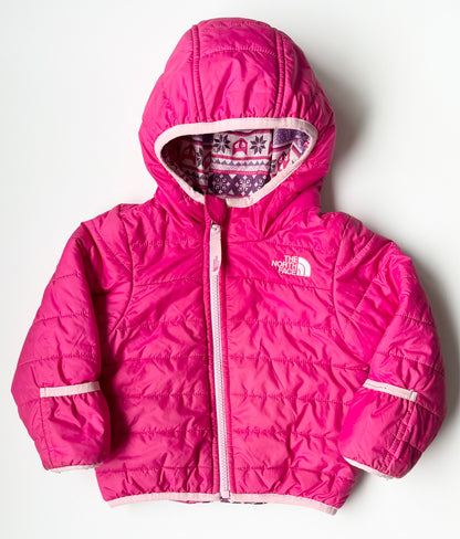 The North Face Perrito Pink & Animal Geometric Puffer Reversible Jacket (12-18 Months)