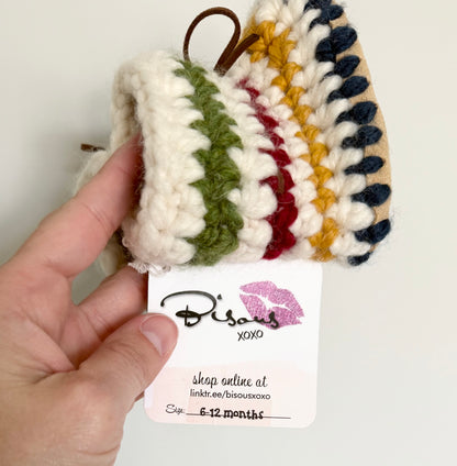 Bisous Xoxo Multicolor Knit Booties - New (2)