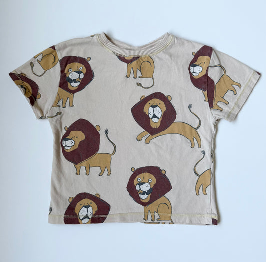 Zara Beige Lions T-Shirt (18-24 Months)