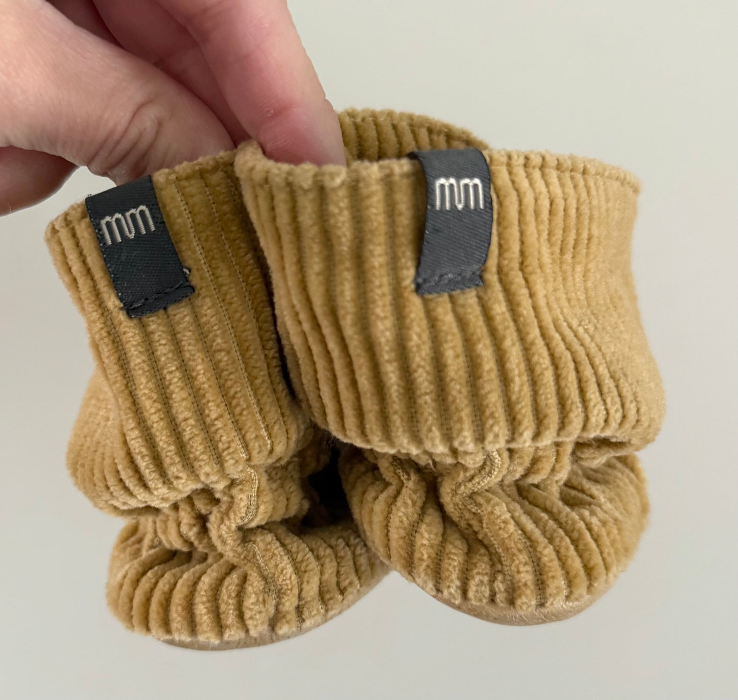 Mini Mioche Light Brown Corduroy Booties (1)