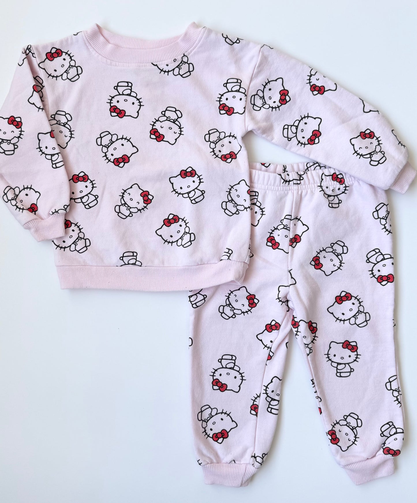 Hello Kitty Pink AOP Sweater & Pants Set (18 Months)