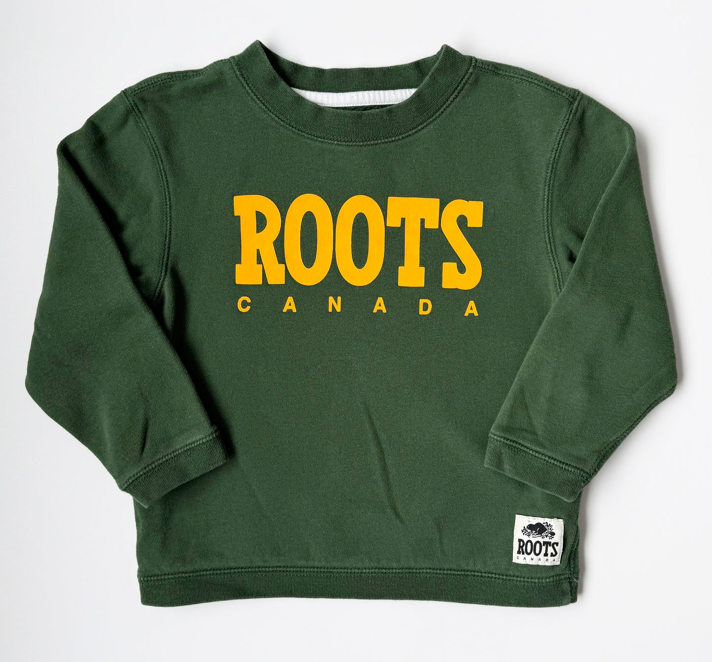 Roots Kids Canada Green & Yellow Sweater (4T)