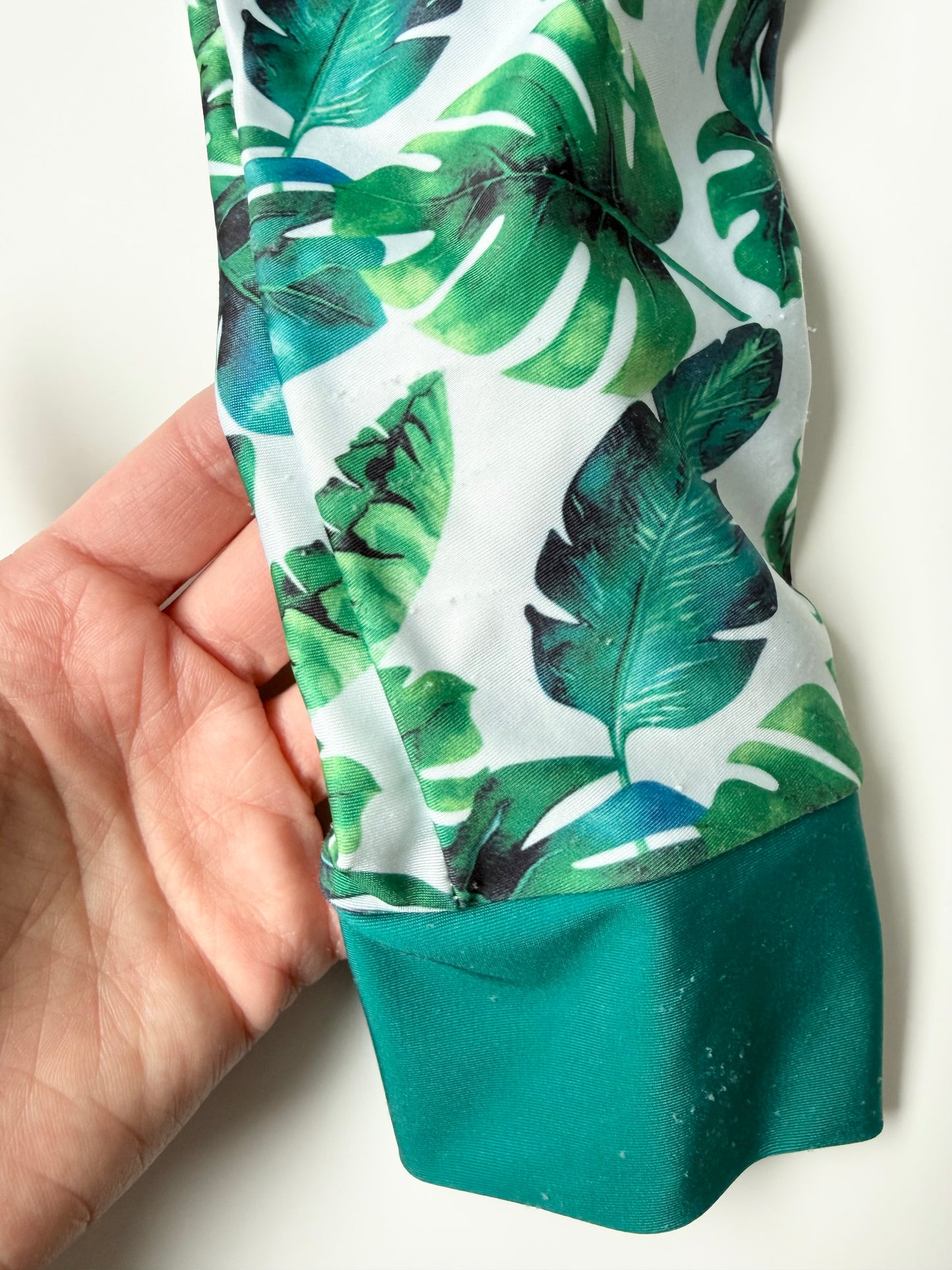 Honeysuckle Swim Green Jungle Leaves Full Coverage Sunsuit (2T)