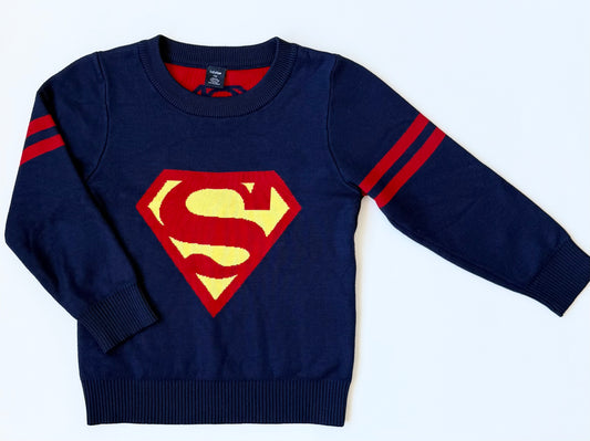 Baby Gar Navy Superman Knit Sweater (5 Years)