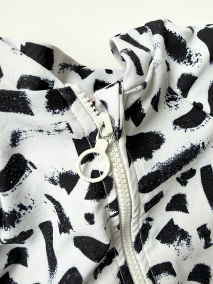 Current Tyed White & Black Strokes Sunsuit (12 Months)