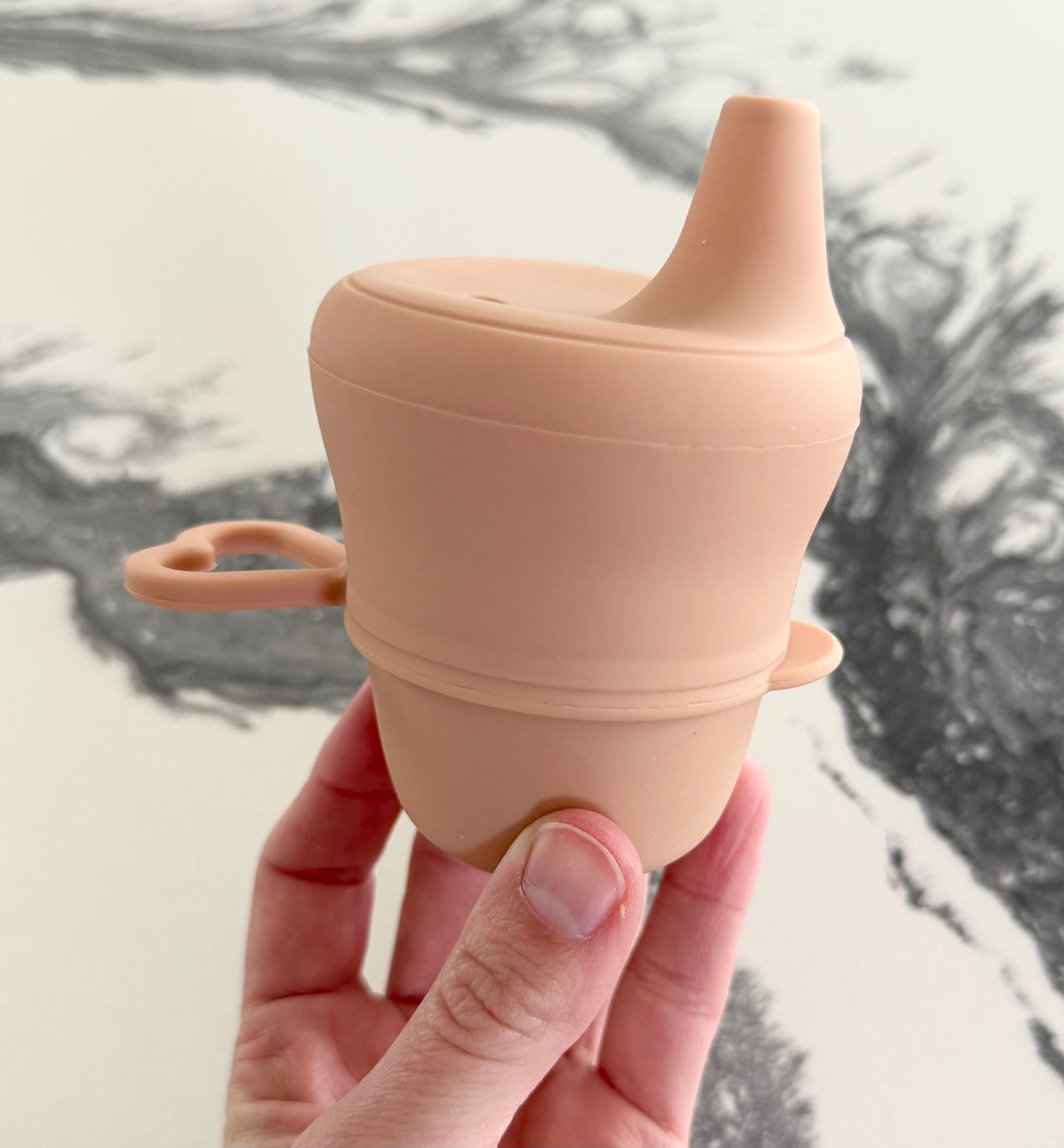 Tan Silicon Cup & Stretchy Lid