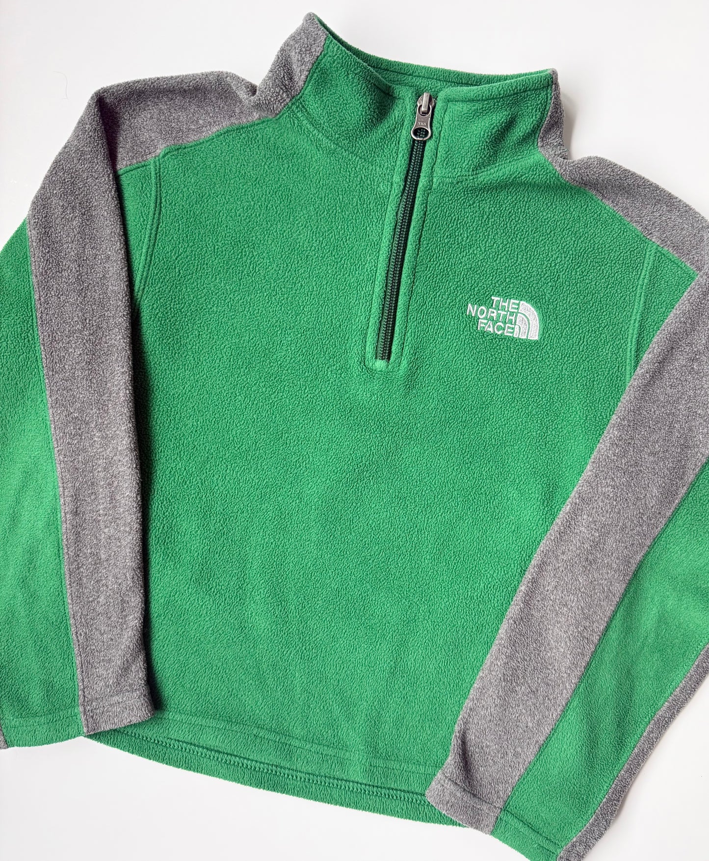 The North Face Green & Grey Fleece 1/4 Zip Up (6 Years)