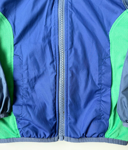The North Face Blue & Green Striped Fleece Reversible Jacket (3T)