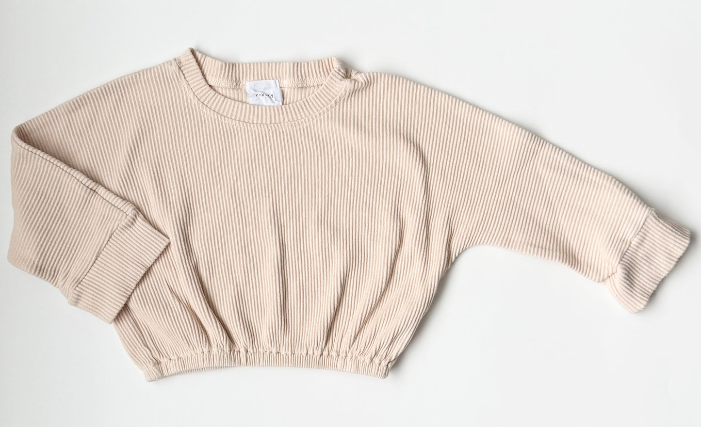 Kindly Cream Ribbed Cropped Sweater (2T)