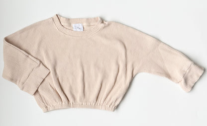 Kindly Cream Ribbed Cropped Sweater (2T)