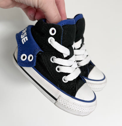 Converse Black & Blue High Top Lace Up Sneakers (4)