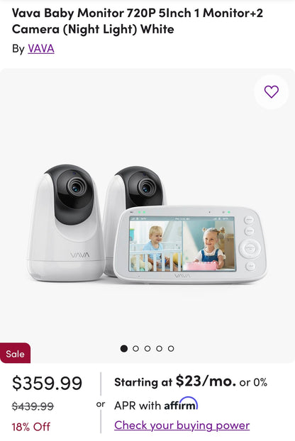 Vava Baby Monitor & Two Cameras Set