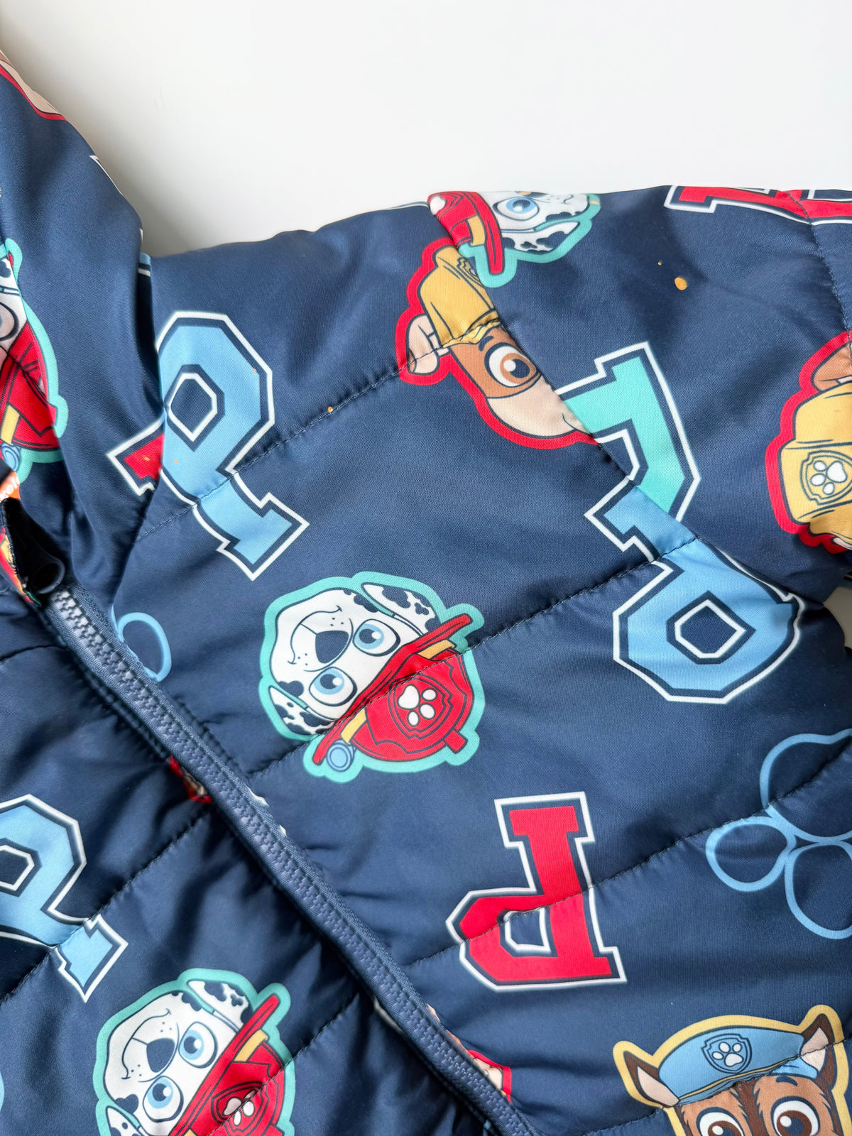 Nickelodeon Paw Patrol Navy Characters AOP Fleece Lined Puffer Jacket (4T)