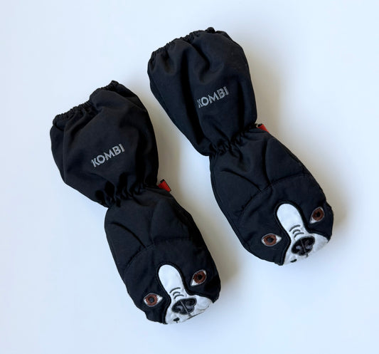 Kombi Black Barry the Boston Terrier Mittens (4-5 Years)