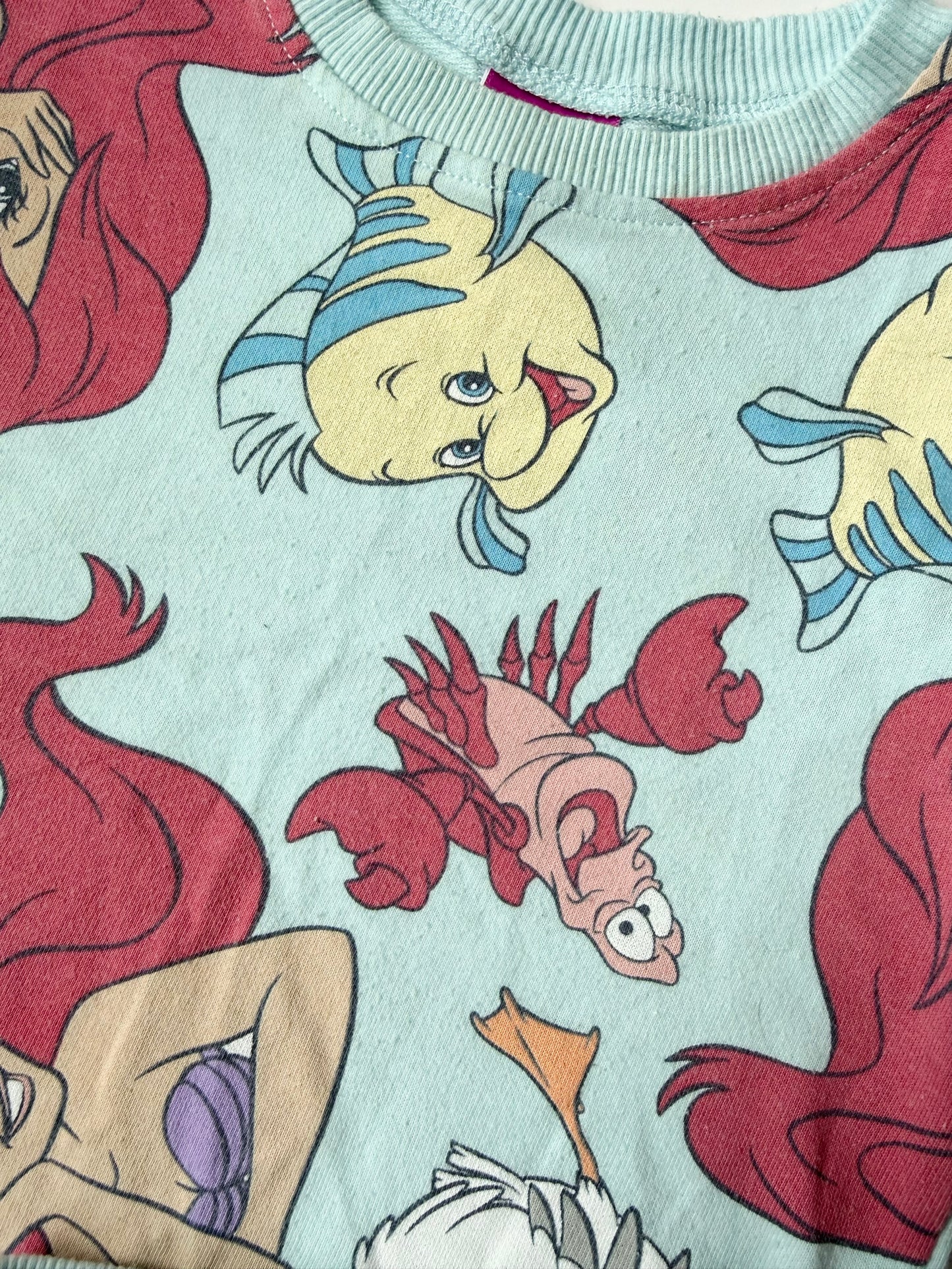 Disney Princess The Little Mermaid Light Blue Ariel T-Shirt & Shorts Matching Set (18 Months)