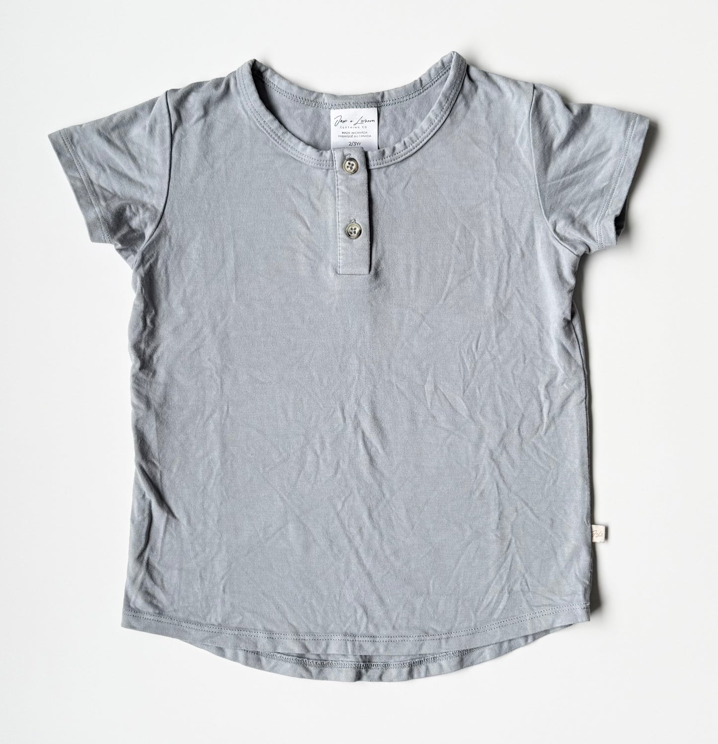 Jax & Lennon Light Grey Button Front T-Shirt (2/3 Years)