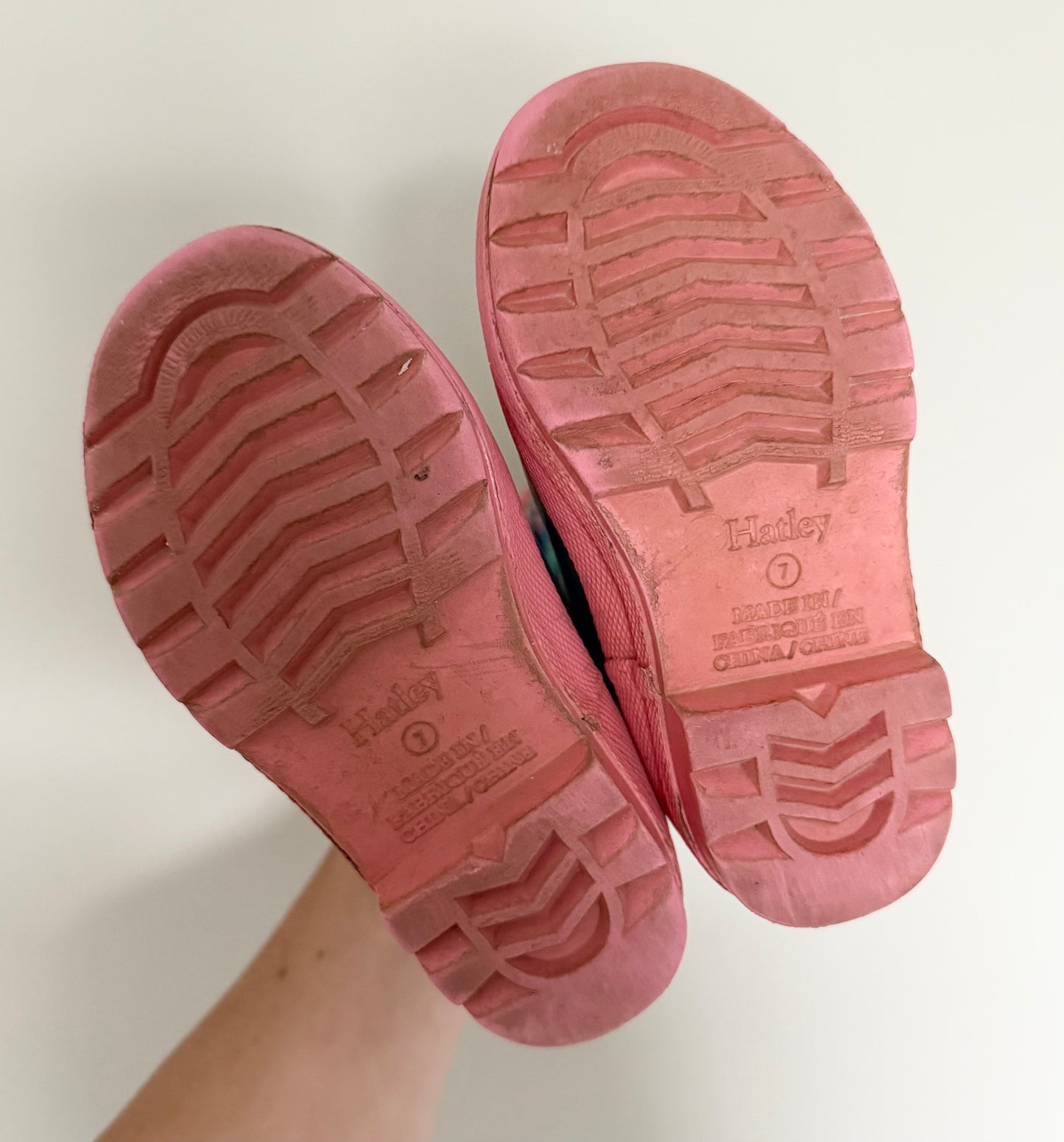 Hatley Pink & Blue Clouds Rubber Boots (7)