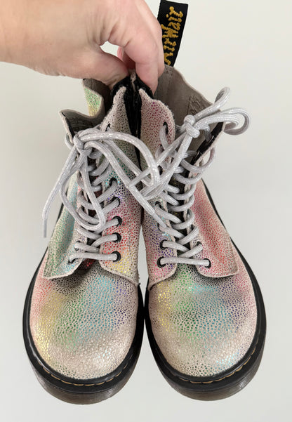 Dr. Martens 1460 Pascal Iridescent Multi Kidray Lace Up Boots (US1)