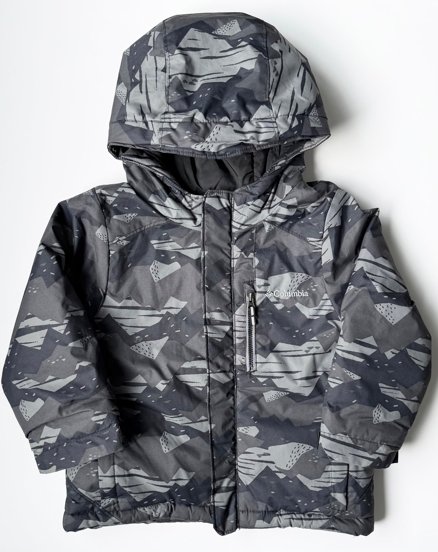 Columbia Alpine Free Fall Black & Grey Camouflage Winter Jacket (3T)