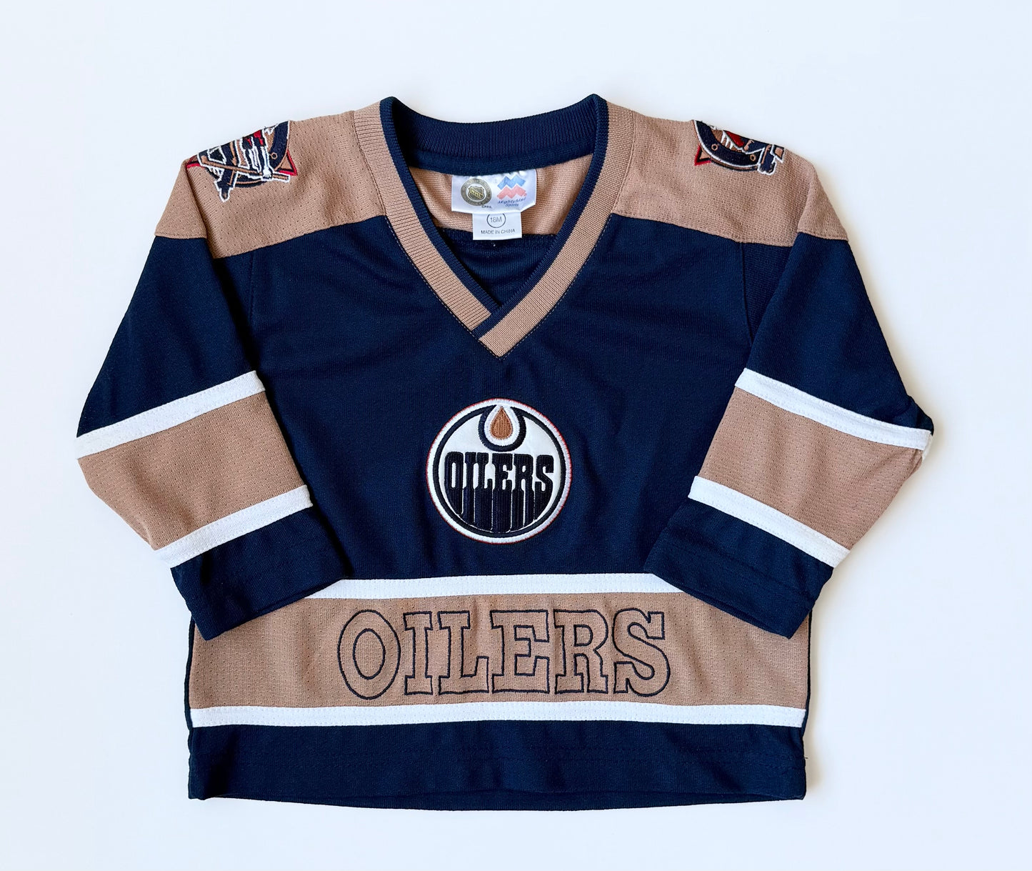 Edmonton Oilers Navy & Tan Hockey Jersey (18 Months)
