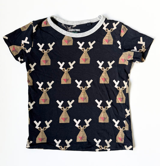 Christmas by Next Navy Geometric Reindeer T-Shirt (3-4 Years)