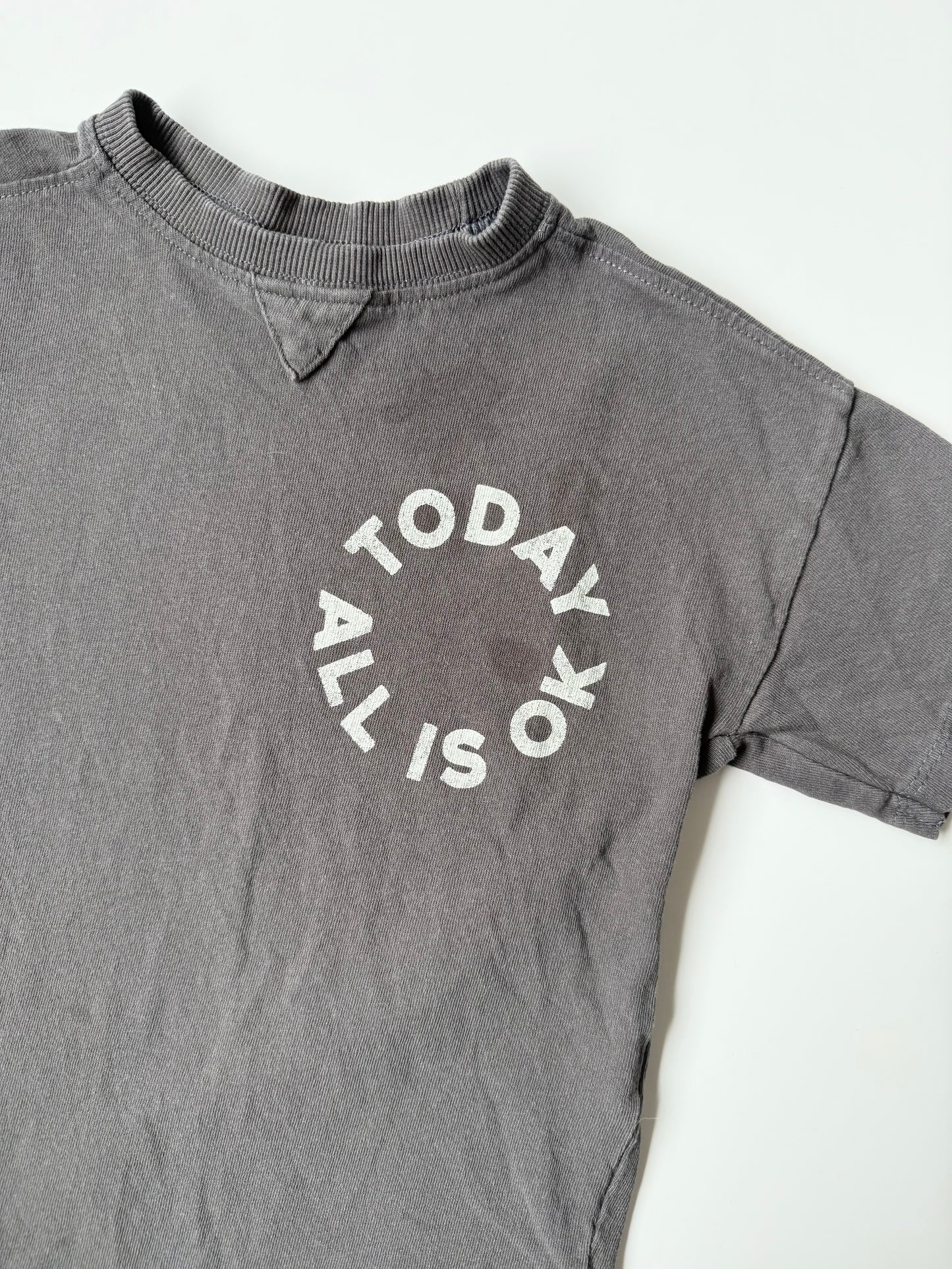 Zara Dark Grey “All Is Ok Today” T-Shirt (3-4 Years)