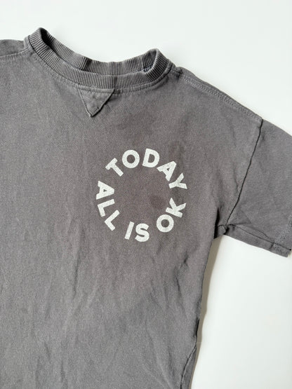 Zara Dark Grey “All Is Ok Today” T-Shirt (3-4 Years)