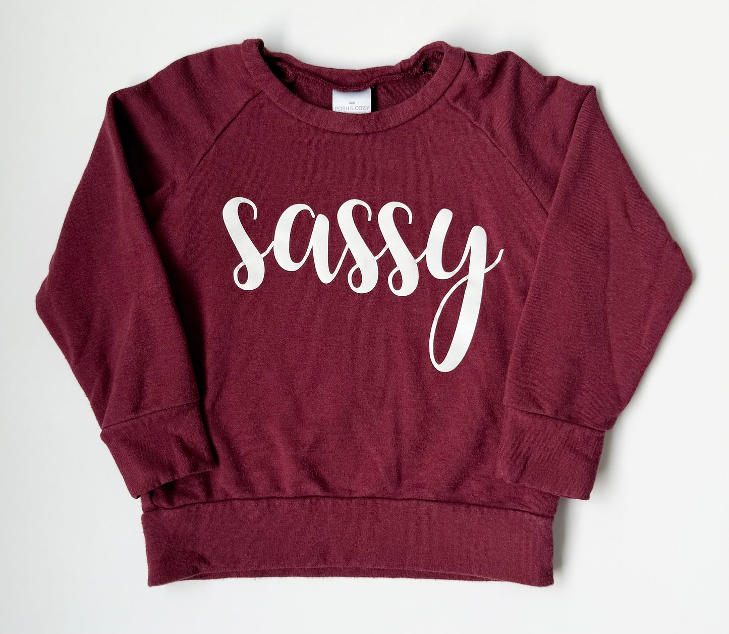 Posh & Cozy Dark Red “Sassy” Pullover (2T)
