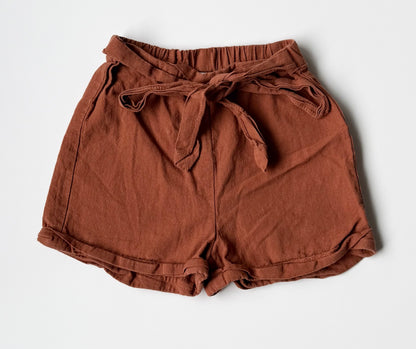 Yunerma Caramel Brown Tie Up Shorts (24 Months)