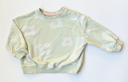 George Light Green Flowers Crewneck Sweater (18-24 Months)