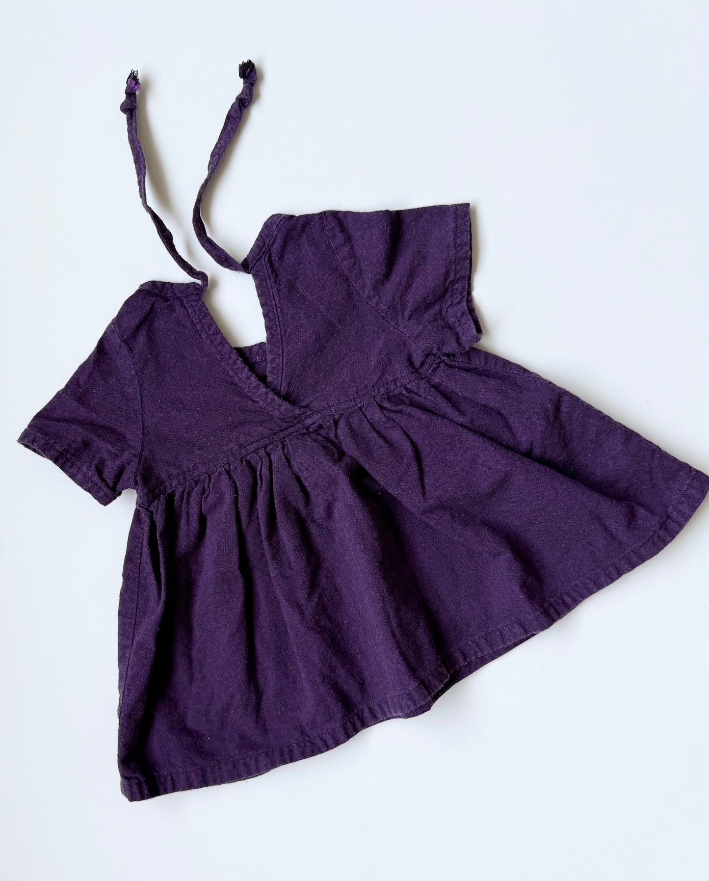 Nest + Nurture Dark Purple Short Sleeve Peplum Top (6-12 Months)