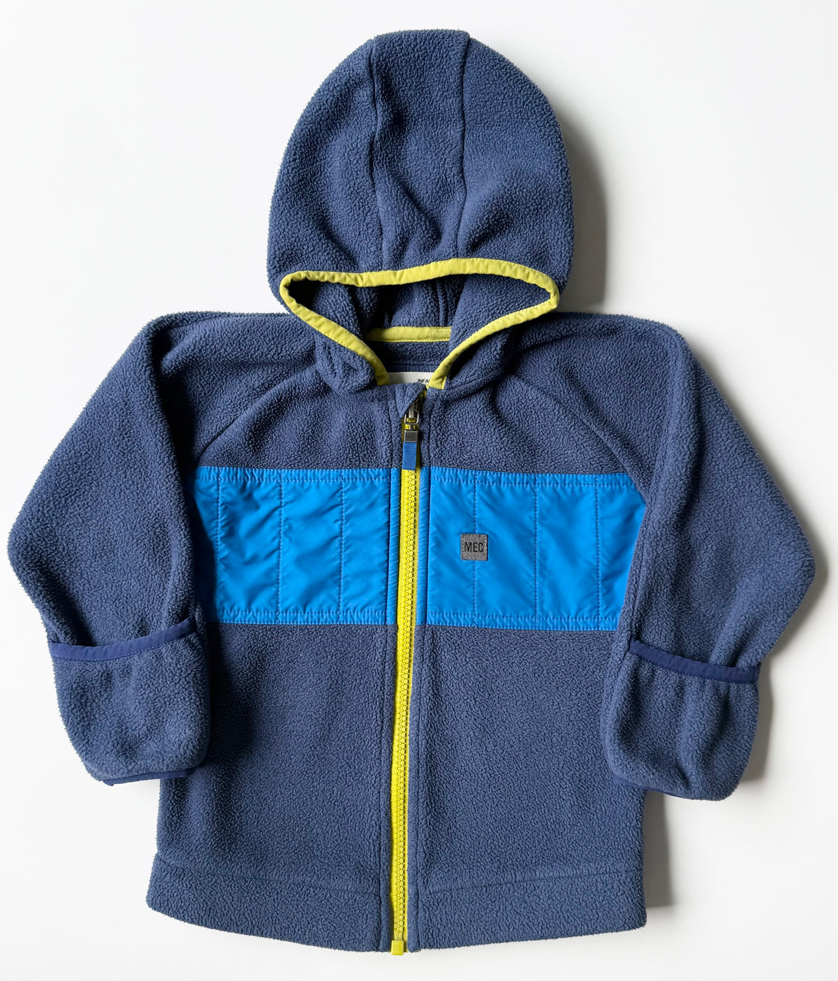 MEC Blue & Neon Detail Hooded Fleece Zip Up (18 Months)