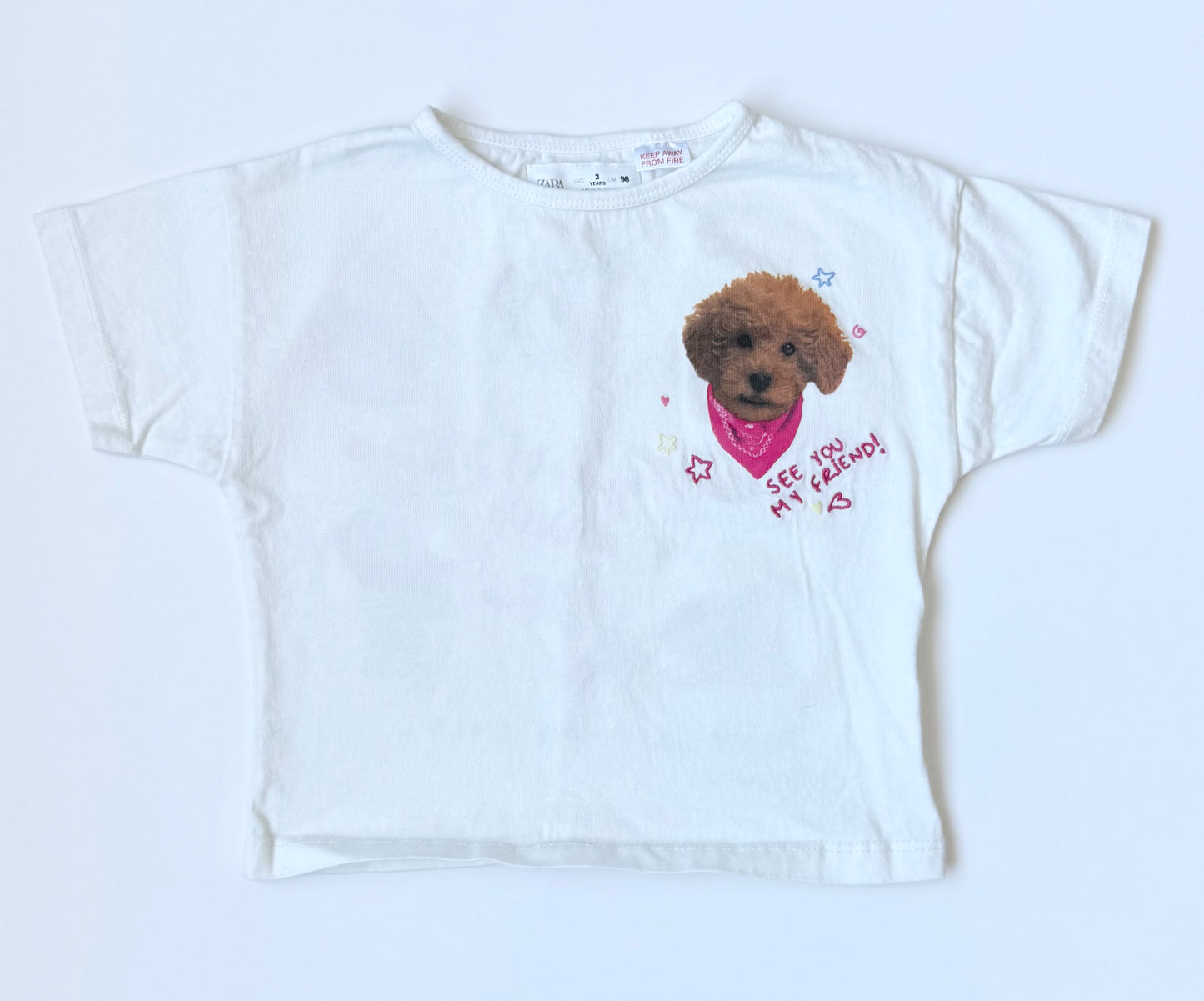 Zara White & Pink Puppy Love “Unlimited Fun” T-Shirt (3T)