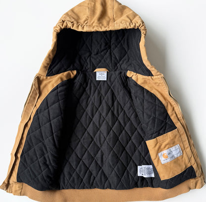 Carhartt Brown Active Flannel Quilt-Lined Cotton Duck Canvas Jacket - Extra Small (6 Years)
